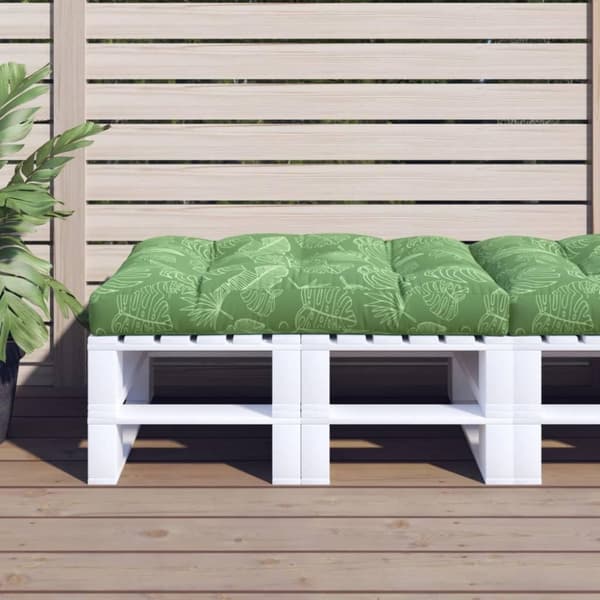 vidaXL pallehynde 120x80x12 cm stof bladmønster
