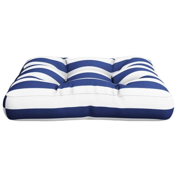 vidaXL Dyna för pallsoffa blå&vit randig 60x61,5x10 cm Oxford-tyg