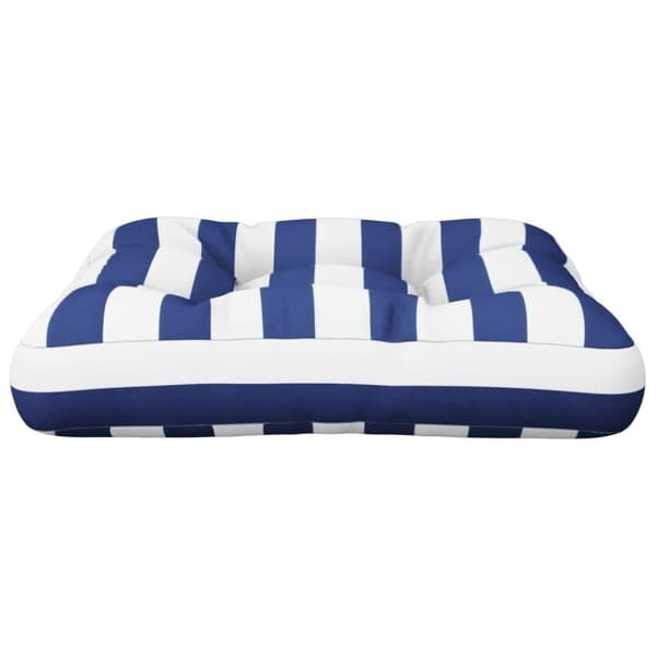 vidaXL Dyna för pallsoffa blå&vit randig 60x61,5x10 cm Oxford-tyg