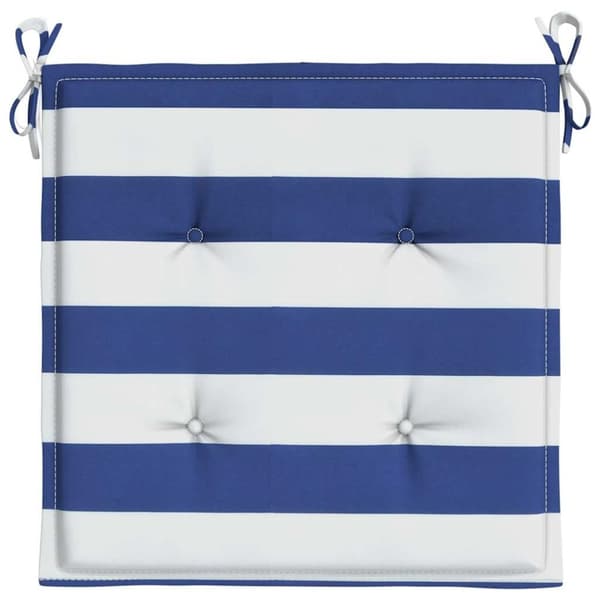 vidaXL Stolsdynor 4 st blå&vit randig 40x40x3 cm tyg