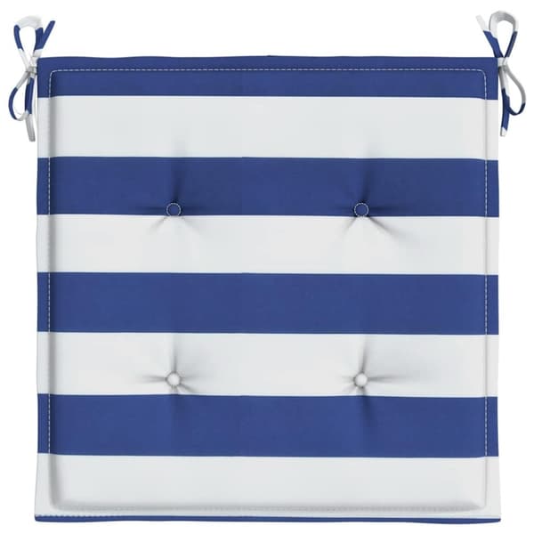 vidaXL Stolsdynor 2 st blå&vit randig 40x40x3 cm tyg