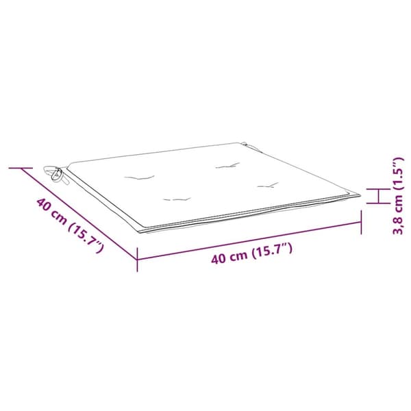 vidaXL Stolsdynor 2 st blå&vit randig 40x40x3 cm tyg