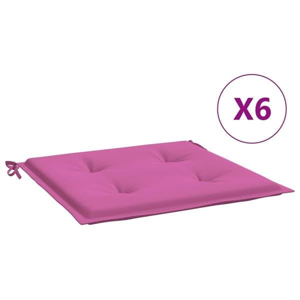 vidaXL Stolsdynor 6 st rosa 40x40x3 cm tyg