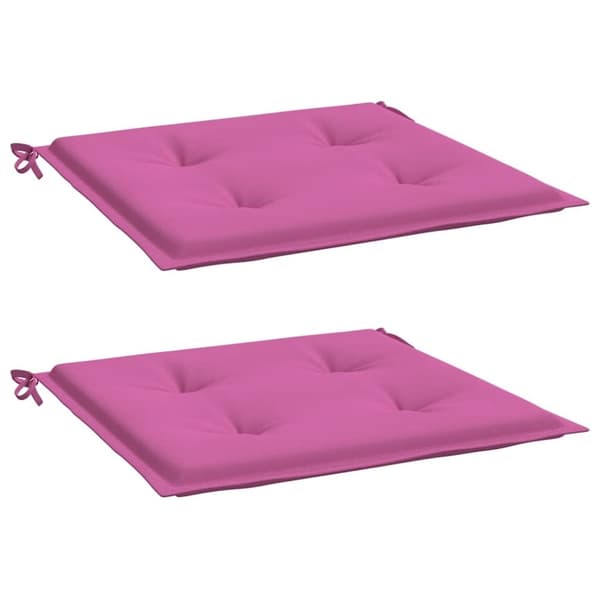 vidaXL Stolsdynor 2 st rosa 40x40x3 cm tyg
