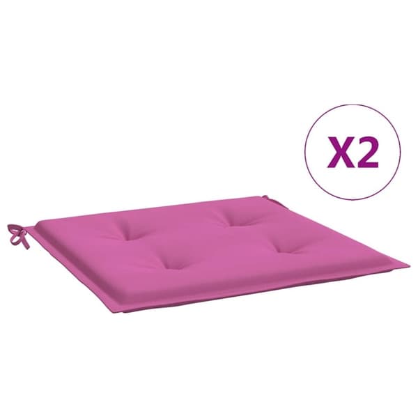 vidaXL Stolsdynor 2 st rosa 40x40x3 cm tyg