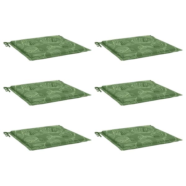 vidaXL Stolsdynor 6 st bladmönster 40x40x3 cm tyg