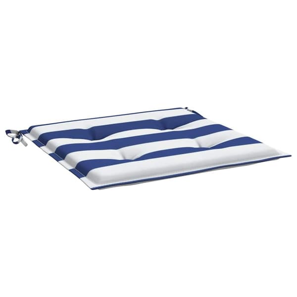 vidaXL Stolsdynor 2 st blå&vit randig 50x50x3 cm tyg