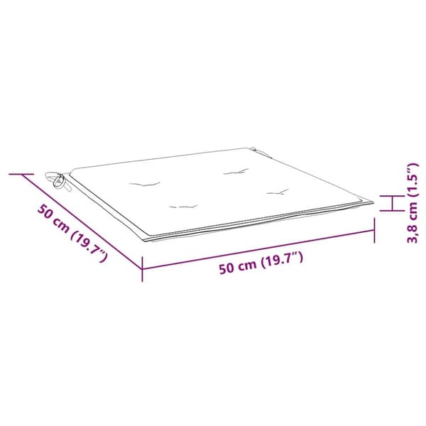 vidaXL Stolsdynor 2 st blå&vit randig 50x50x3 cm tyg