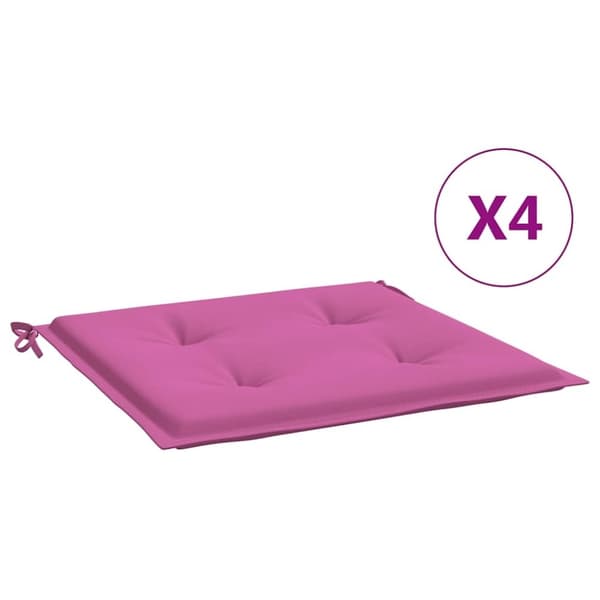vidaXL Stolsdynor 4 st rosa 50x50x3 cm tyg