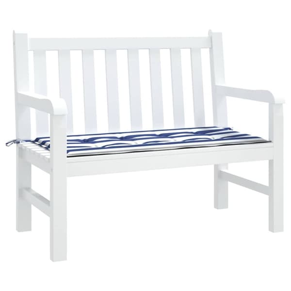vidaXL Bänkdyna blå&vit randig 100x50x3 cm oxfordtyg