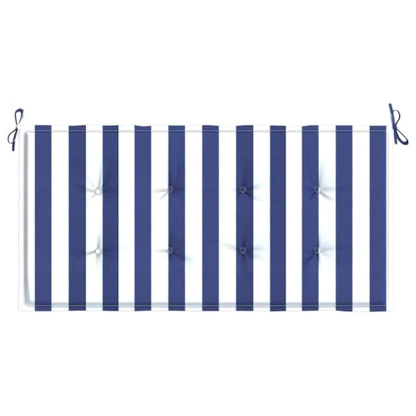 vidaXL Bänkdyna blå&vit randig 120x50x3 cm oxfordtyg