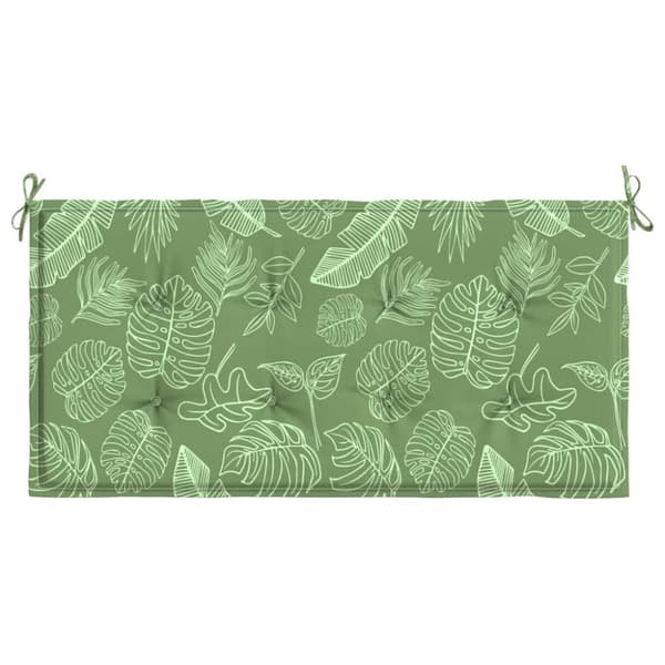 vidaXL Bänkdyna för trädgården bladmönster 100x50x3 cm oxfordtyg
