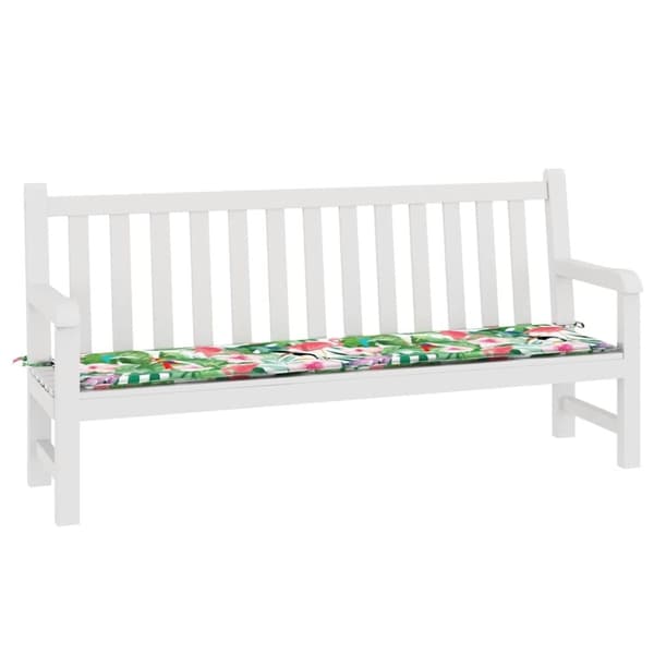 vidaXL Bänkdyna för trädgården flerfärgad 200x50x3 cm tyg