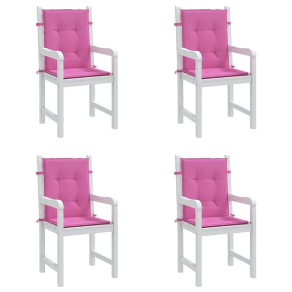 vidaXL Stolsdynor för stolar med låg rygg 4 st rosa tyg