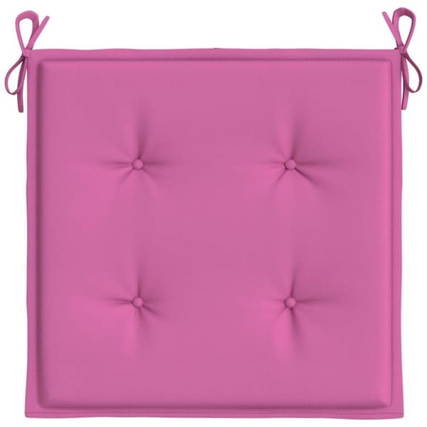 vidaXL hynder til havestol 2 stk. 40x40x3 cm stof pink
