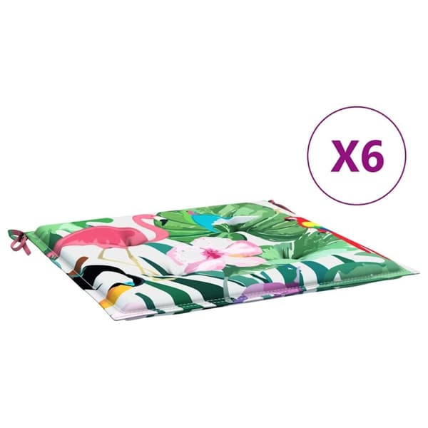 vidaXL hynder til havestol 6 stk. 40x40x3 cm stof flerfarvet