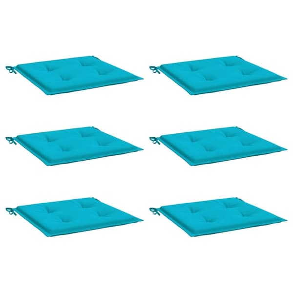 vidaXL hynder til havestol 6 stk. 40x40x3 cm stof turkis