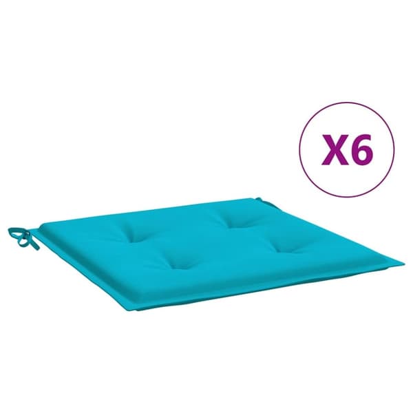 vidaXL hynder til havestol 6 stk. 40x40x3 cm stof turkis