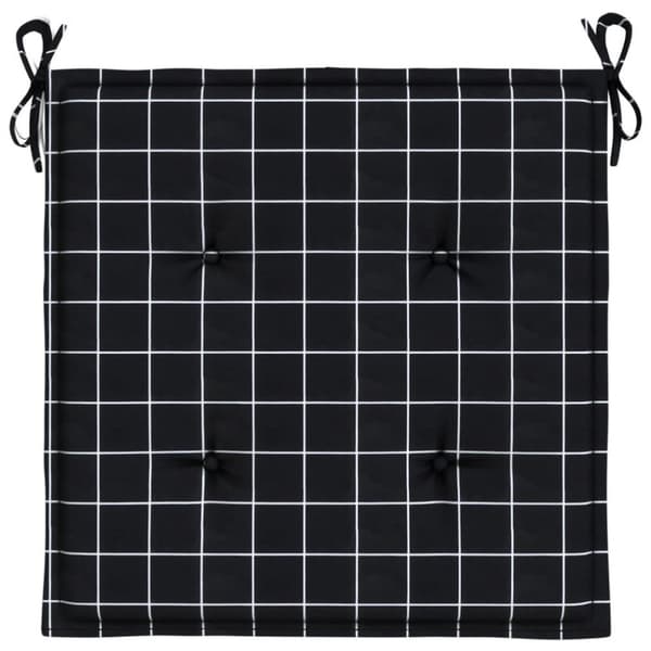 vidaXL Stolsdynor 4 st svartrutig 50x50x3 cm tyg