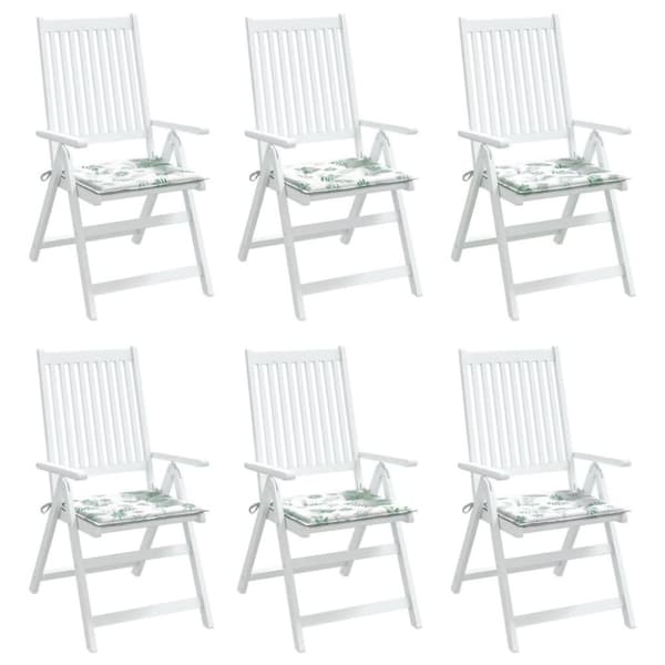 vidaXL hynder til havestol 6 stk. 50x50x3 cm stof bladmønster