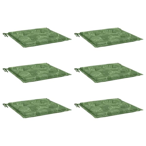vidaXL hynder til havestol 6 stk. 50x50x3 cm stof bladmønster