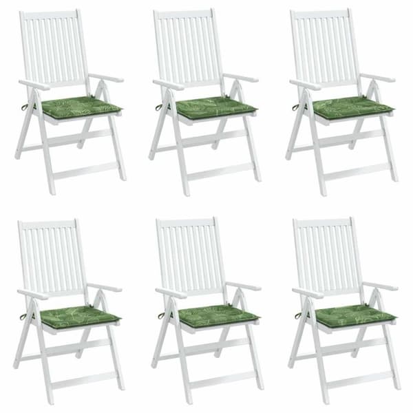 vidaXL hynder til havestol 6 stk. 50x50x3 cm stof bladmønster