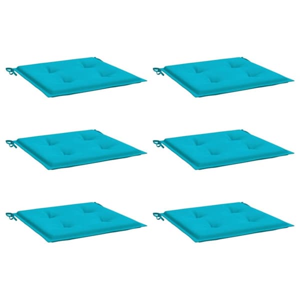 vidaXL hynder til havestol 6 stk. 50x50x3 cm stof turkis