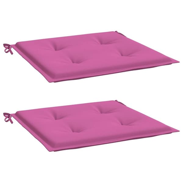 vidaXL hynder til havestol 2 stk. 50x50x3 cm stof pink