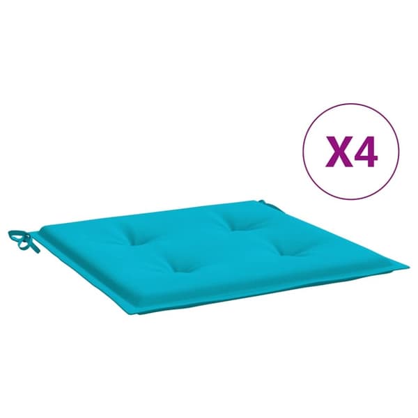 vidaXL hynder til havestol 4 stk. 50x50x3 cm stof turkis