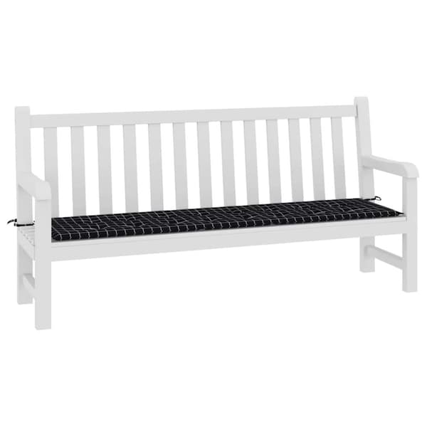 vidaXL hynde til havebænk 200x50x3 cm oxfordstof ternet sort
