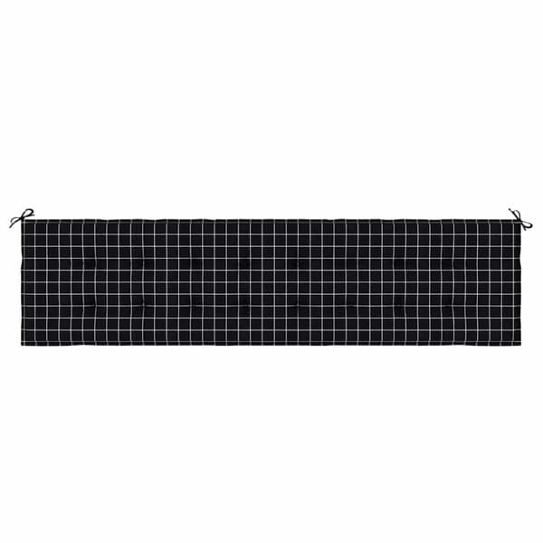 vidaXL hynde til havebænk 200x50x3 cm oxfordstof ternet sort