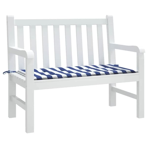 vidaXL hynde til havebænk 120x50x3 cm striber oxfordstof blå og hvid