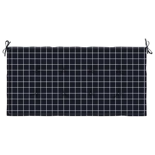 vidaXL hynde til havebænk 120x50x3 cm oxfordstof ternet sort