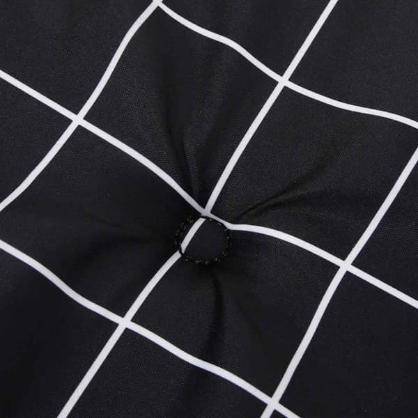 vidaXL hynde til havebænk 120x50x3 cm oxfordstof ternet sort