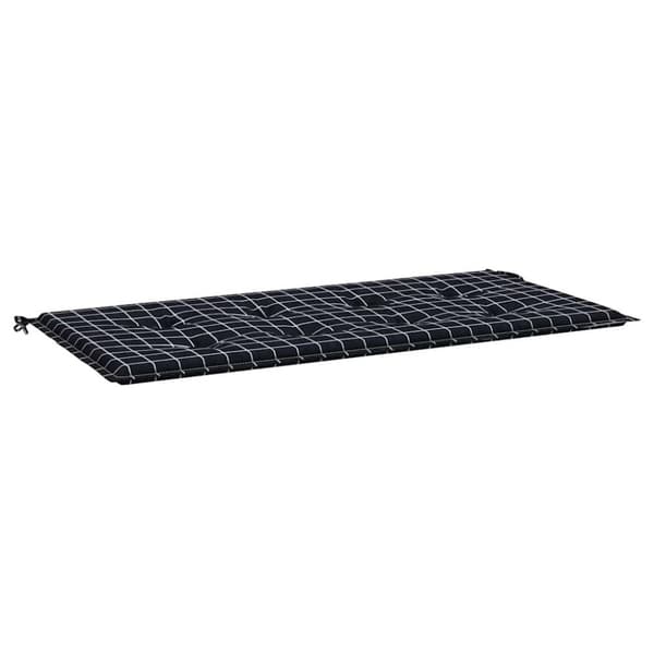 vidaXL hynde til havebænk 120x50x3 cm oxfordstof ternet sort