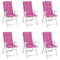 Miniatyrbillede 3 af 9: vidaXL stolehynder med høj ryg 6 stk. stof pink