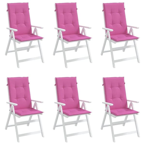 vidaXL stolehynder med høj ryg 6 stk. stof pink