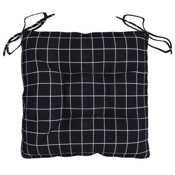 vidaXL Stolsdynor 2 st svart rutmönster 40x40x7 cm tyg