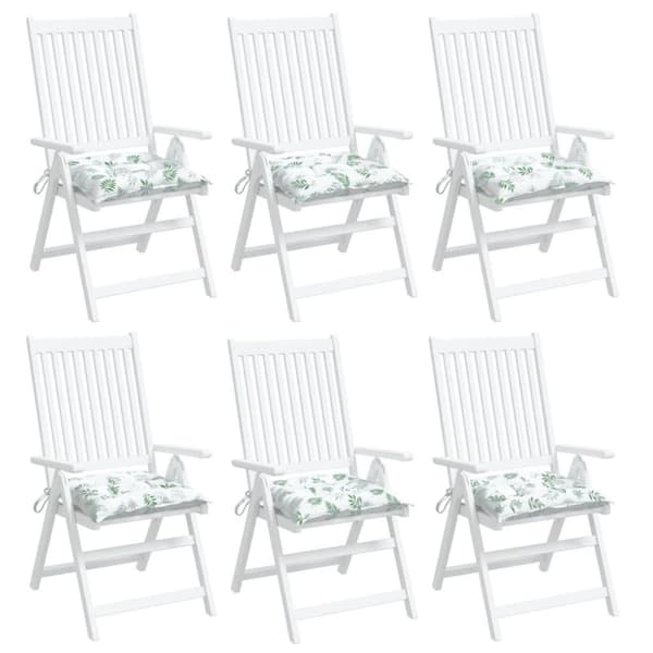 vidaXL Stolsdynor 6 st bladmönster 50x50x7 cm oxfordtyg