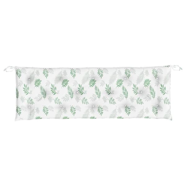 vidaXL Bänkdyna för trädgården bladmönster 150x50x7 cm oxfordtyg