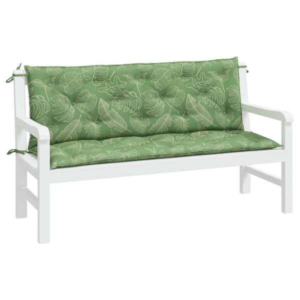vidaXL Bänkdynor 2 st bladmönster 150x50x7 cm tyg