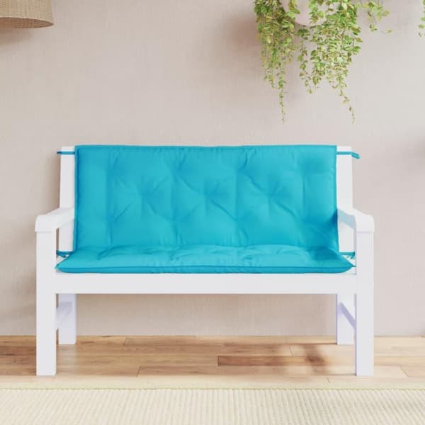vidaXL Bänkdynor 2 st turkos 120x50x7 cm tyg