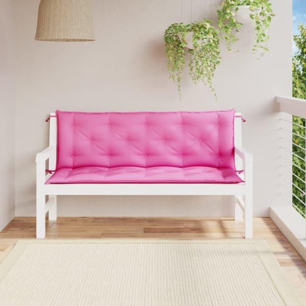 vidaXL Bänkdynor 2 st rosa 150x50x7 cm tyg