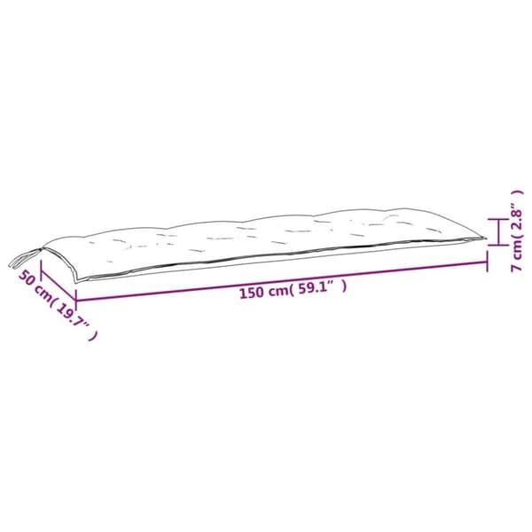 vidaXL Bänkdynor 2 st blå&vit randig 150x50x7 cm tyg