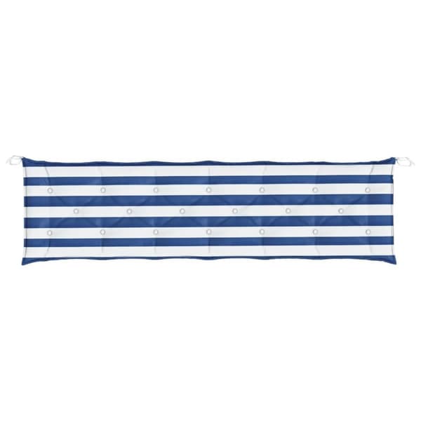 vidaXL Bänkdynor 2 st blå&vit randig 200x50x7 cm tyg