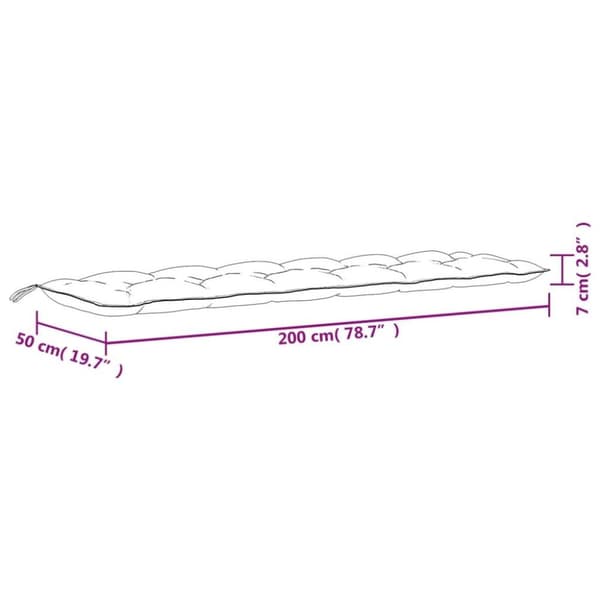 vidaXL Bänkdynor 2 st blå&vit randig 200x50x7 cm tyg
