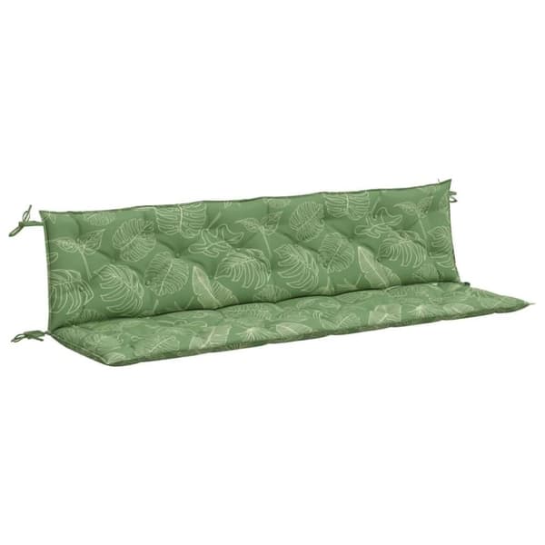 vidaXL Bänkdynor 2 st bladmönster 200x50x7 cm tyg