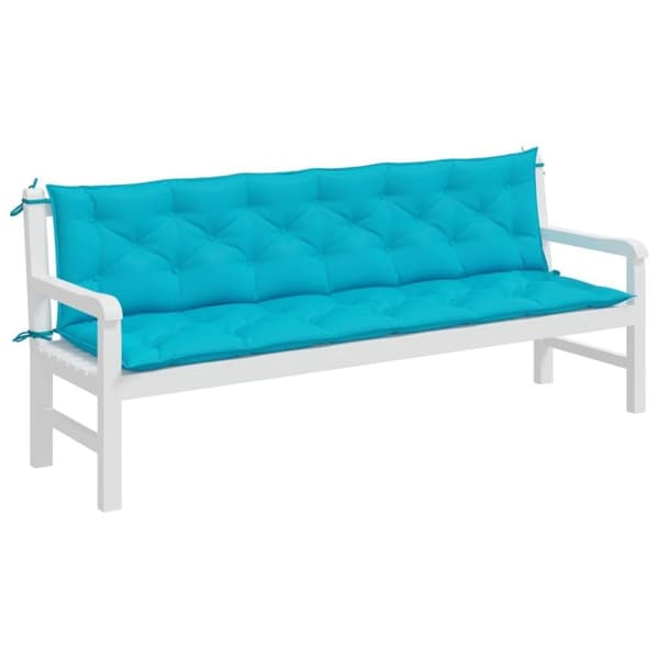 vidaXL Bänkdynor 2 st turkos 200x50x7 cm tyg