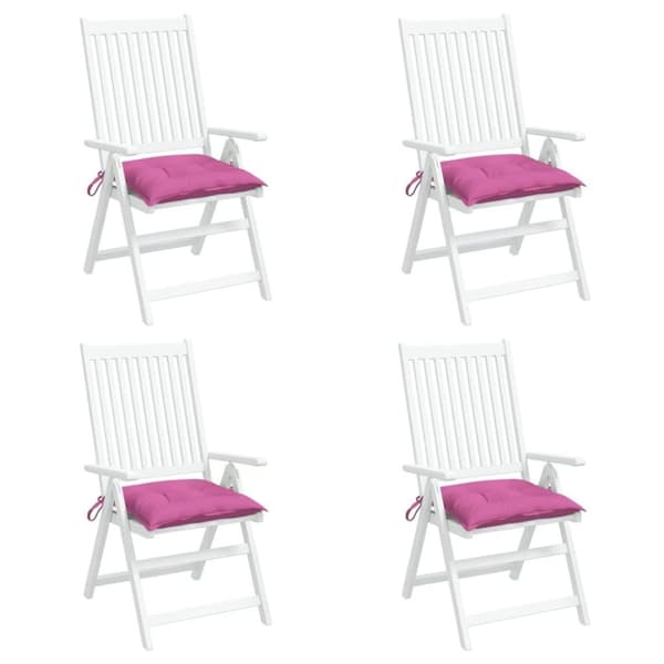vidaXL stolehynder 4 stk. 40x40x7 cm stof lyserød