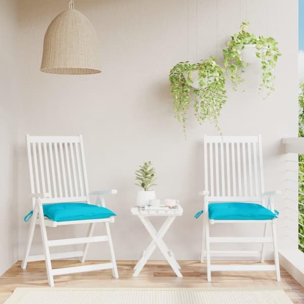 vidaXL stolehynder 2 stk. 50x50x7 cm oxfordstof turkis